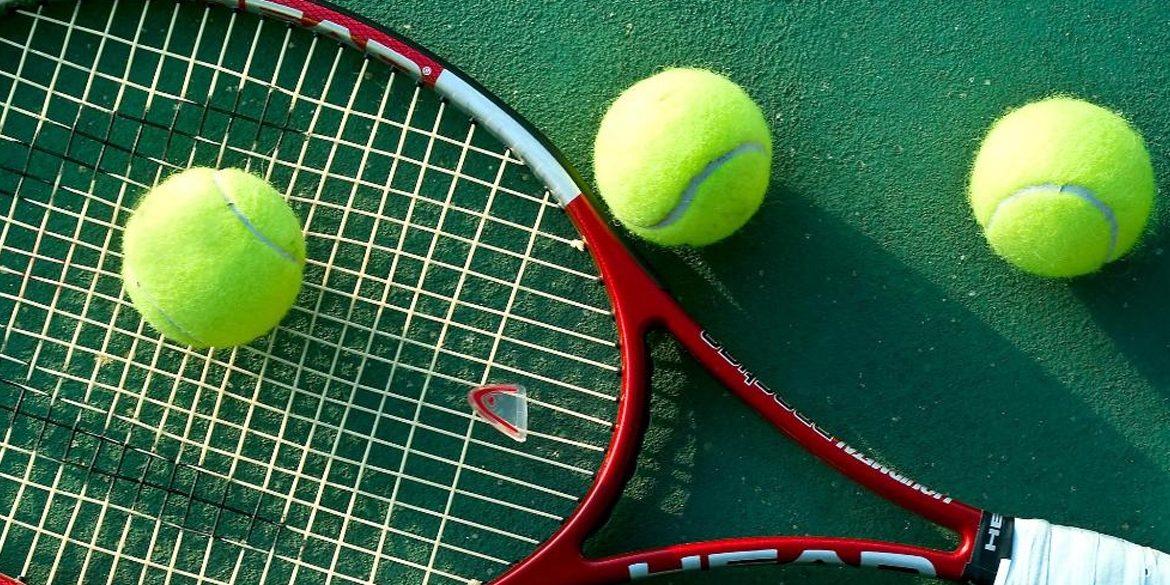 Tennis racquet with balls