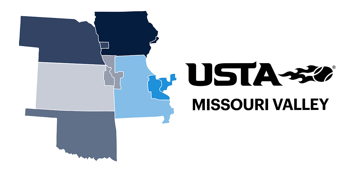 A graphic showing USTA Missouri Valley's coverage area.