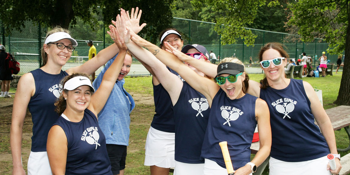 League players high five at USTA Eastern's Sectional Championship
