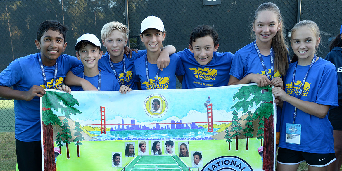 Junior Team Tennis group of youth tennis players.