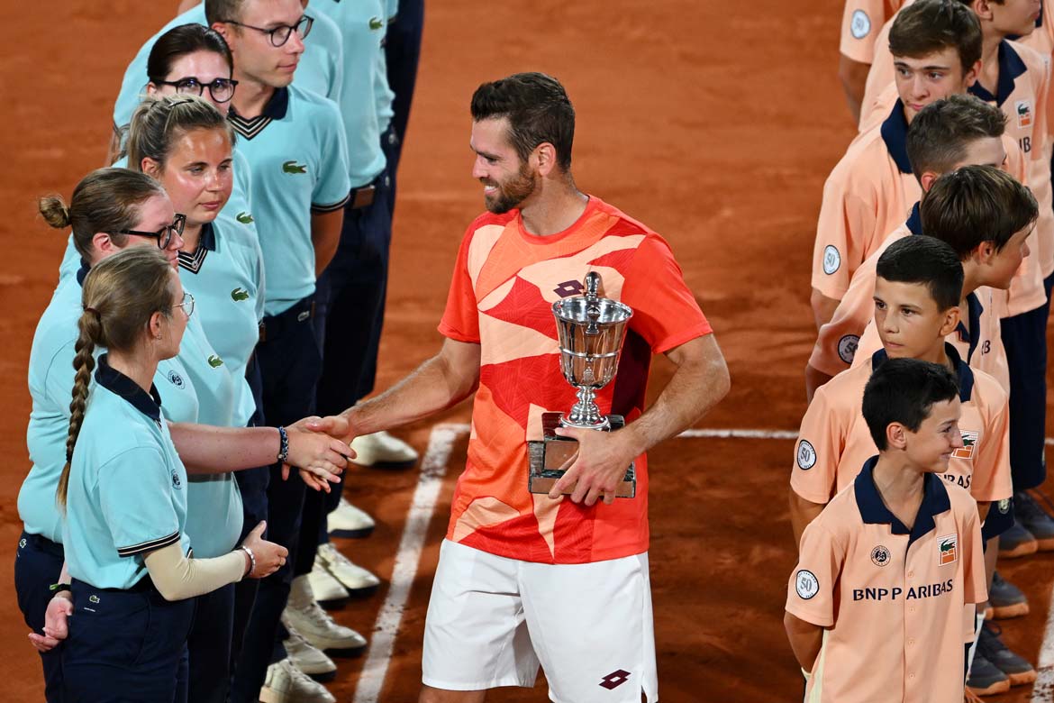 Austin Krajicek with his Roland Garros trophy. Photo courtesy of Getty Images.
