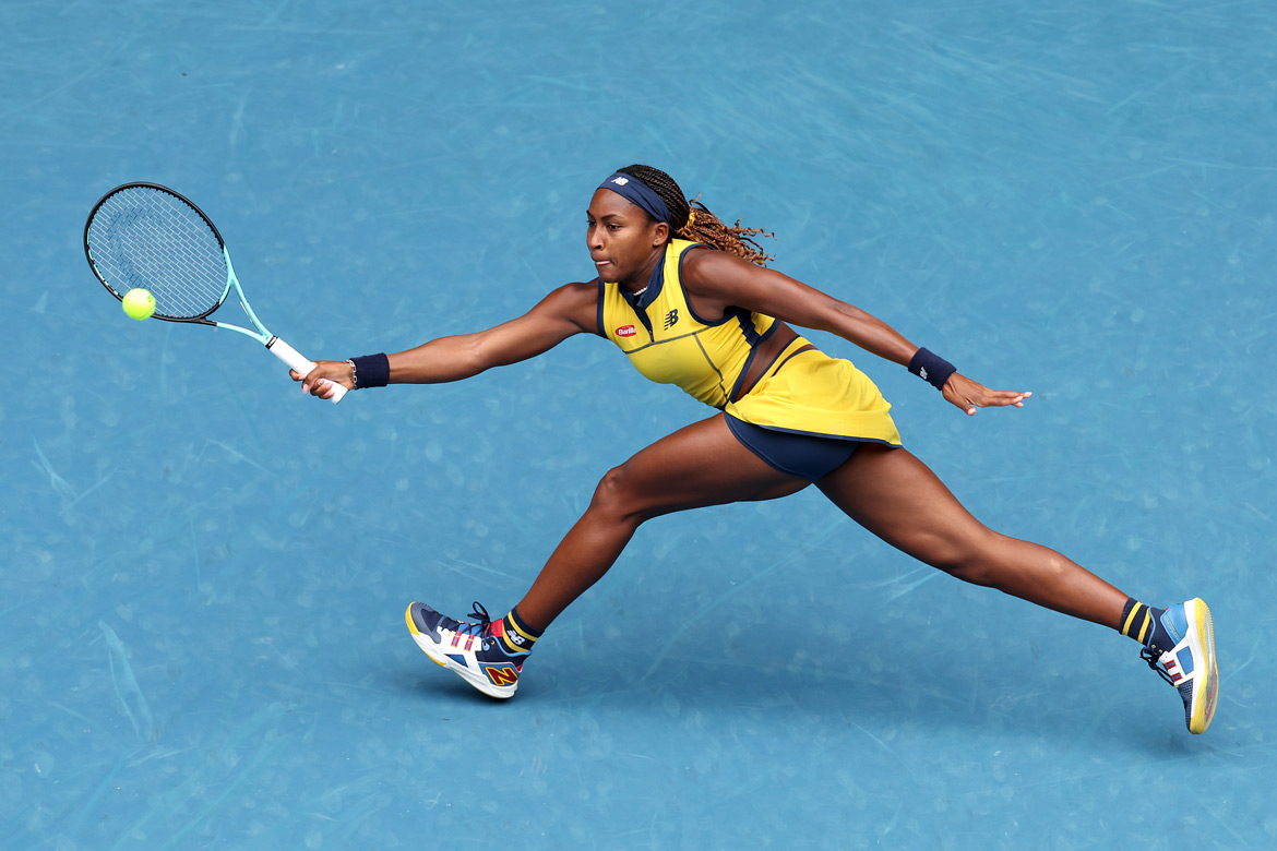 Coco Gauff at the 2024 Australian Open. Photo by Darrian Traynor/Getty Images.