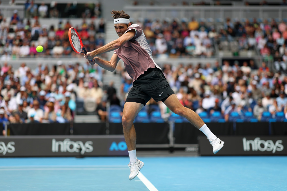 Taylor Fritz at the 2024 Australian Open. Photo by Cameron Spencer/Getty Images.