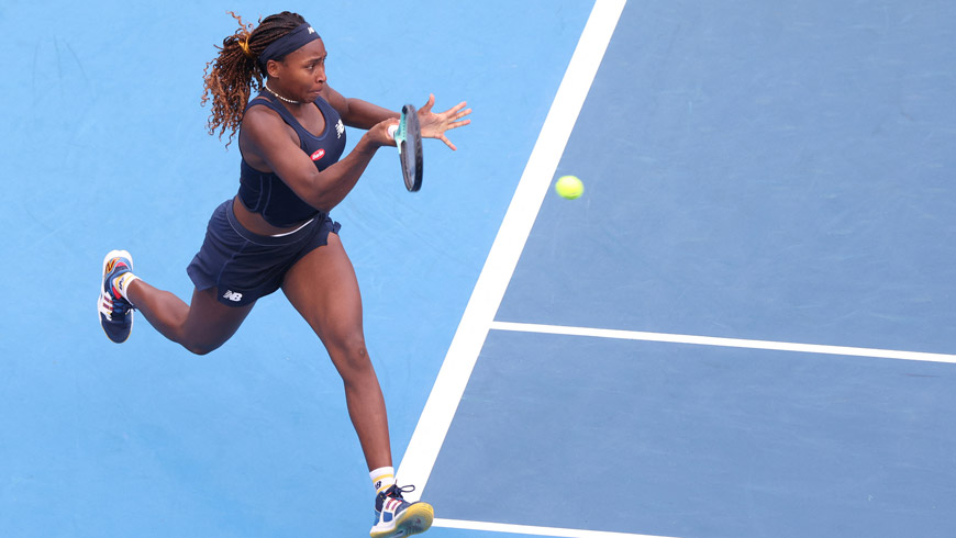 Coco Gauff in Auckland. Photo by Michael Bradley/AFP via Getty Images.