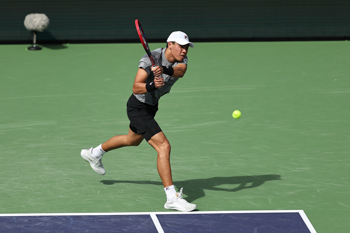 Brandon Nakashima in Indian Wells. Photo by Michael Owens/Getty Images.