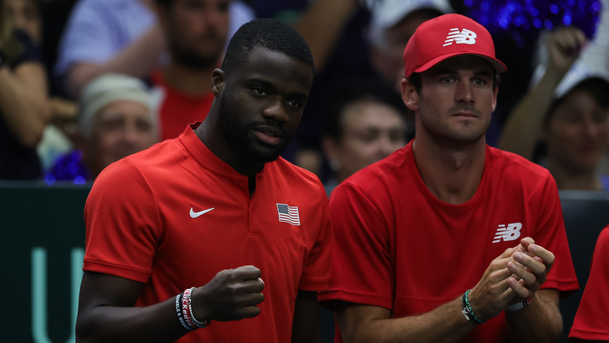 Frances Tiafoe and Tommy Paul at Davis Cup. Photo by Srdjan Stevanovic/Getty Images for ITF.