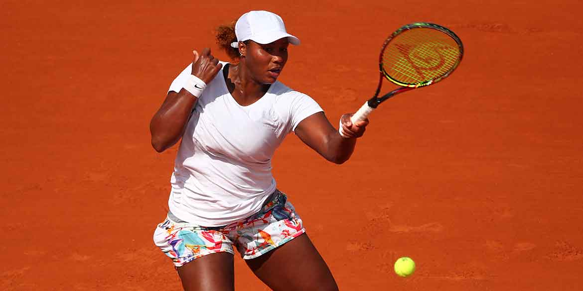 Taylor Townsend in action at the 2018 French Open. (Photo by Clive Brunskill/Getty Images)