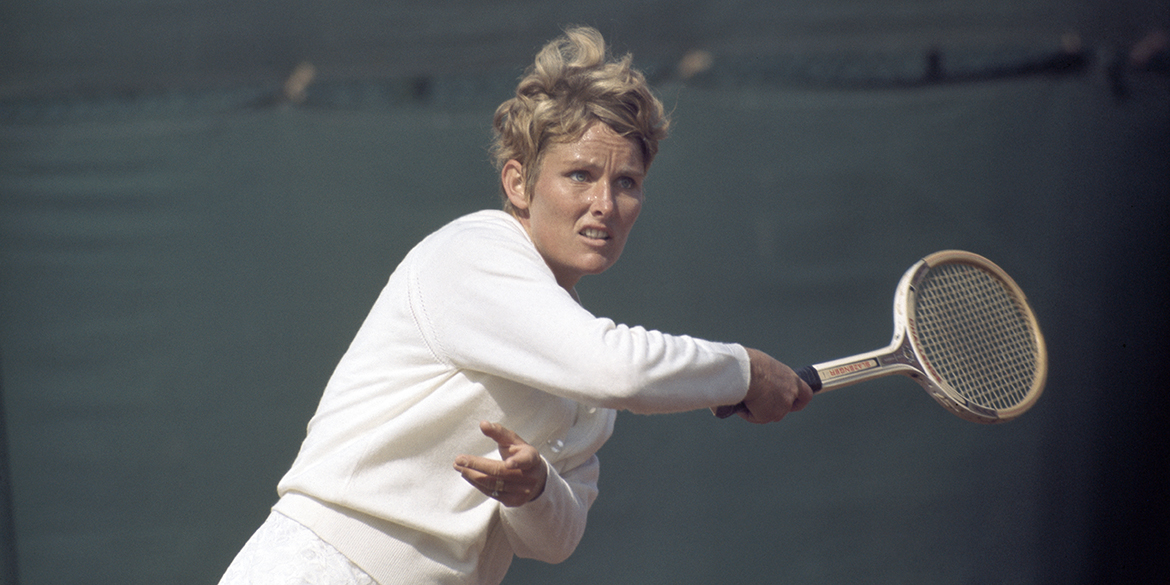 Lesley Turner Bowrey at Wimbledon in 1969. (Photo courtesy of Getty Images.)
