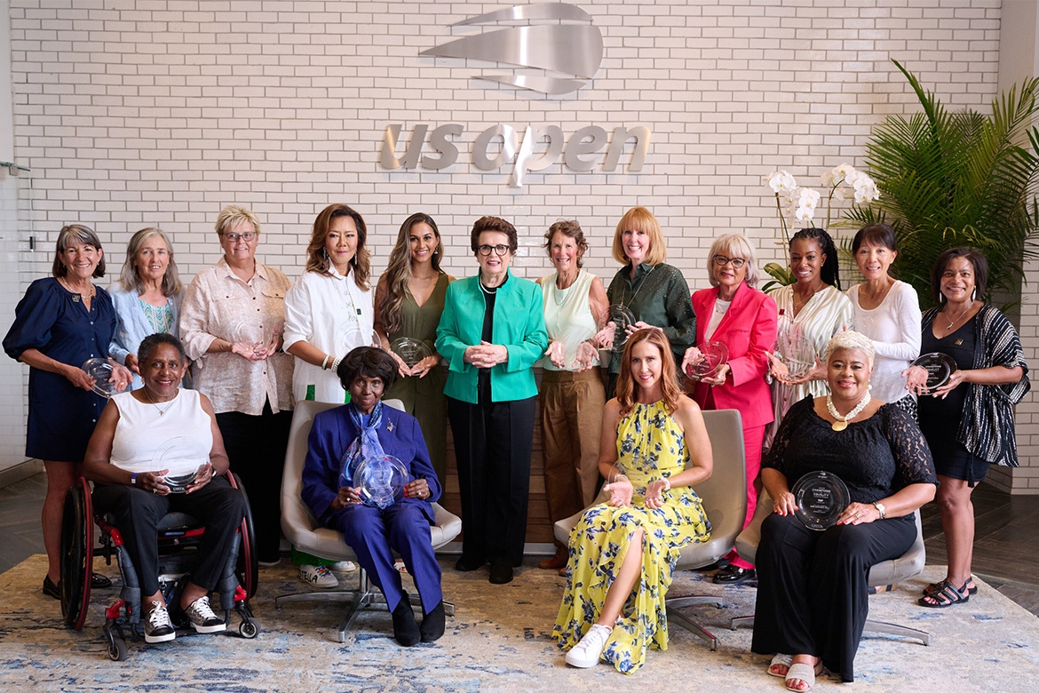 Billie Jean King with Champions of Equality USTA section honorees