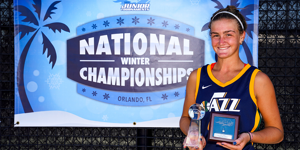 Piper Charney won the girls' 18s singles title at Winter Nationals.