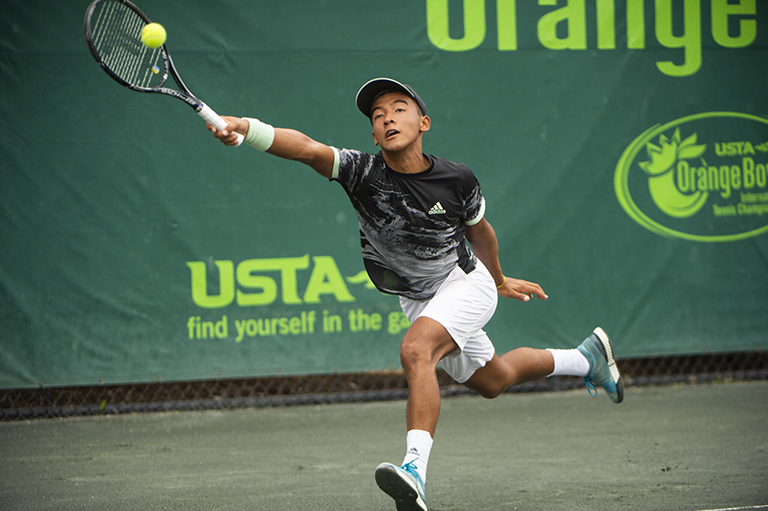 December 13, 2019 - Bruno Kuzuhara - USA in action during the Orange Bowl at the Veltri Tennis Center in Plantation, Florida.