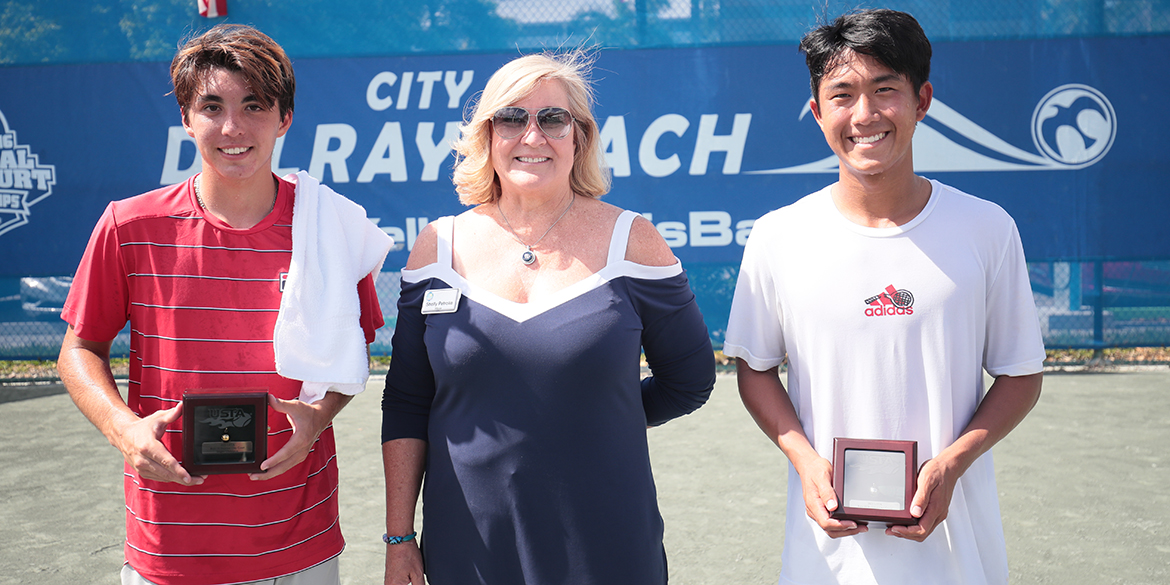 USTA Boys' 18s National Clay Courts champion Ryan Colby (left) and finalist Nicholas Heng (right).