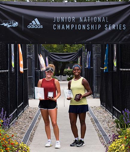 USTA Girls'' 18s National Clay Courts champion Amelia Honer (left) and finalist Ariana Pursoo (right).