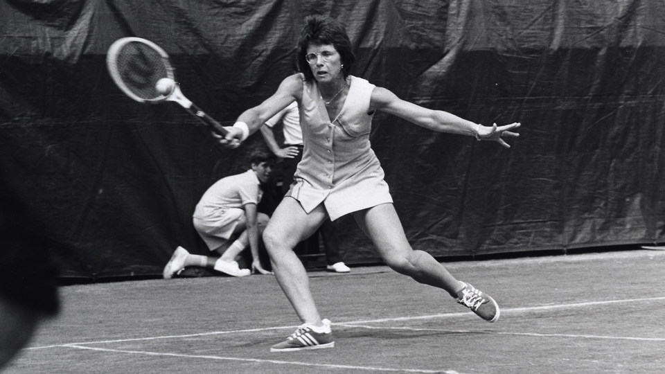 Billie Jean King in action at the West Side Tennis Club in Forest Hills (US Open), 1970