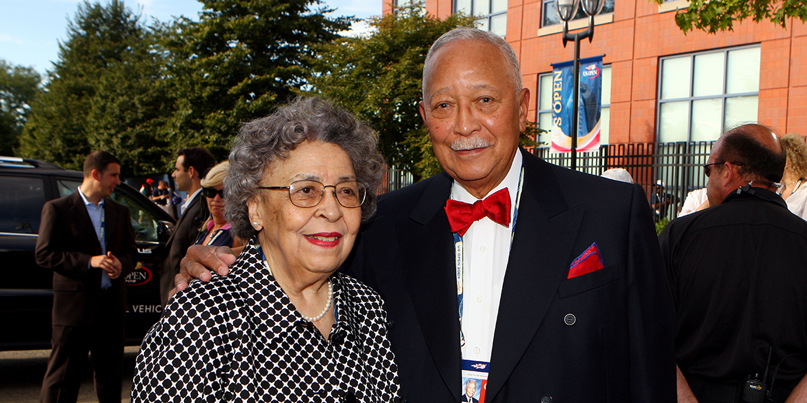 FLUSHING, NY - AUGUST 31:  Former Mayor David Dinkins (R) and wife Joyce Dinkins (L) attend day one of the 2009 U.S. Open at the Billie Jean King National Tennis Center on August 31, 2009 in the Flushing neighborhood of the Queens borough of New York City.  (Photo by Mike Stobe/Getty Images)